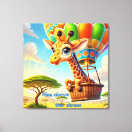 Verhef je boven de stress - Opbeurende Giraffe Canvas Afdruk