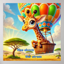 Verhef je boven de stress - Opbeurende Giraffe