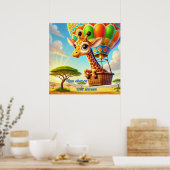 Verhef je boven de stress - Opbeurende Giraffe Poster (Keuken)