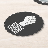 Verhef je stem 1 W Kartonnen Onderzetters (Gekanteld)