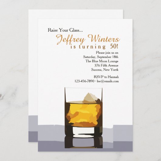 Verhef uw glas uitnodiging (Voorkant / Achterkant)