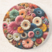 Verhef uw ruimte Kleurrijke Gerbera Daisy Bloemig  Zandsteen Onderzetter (Voorkant)