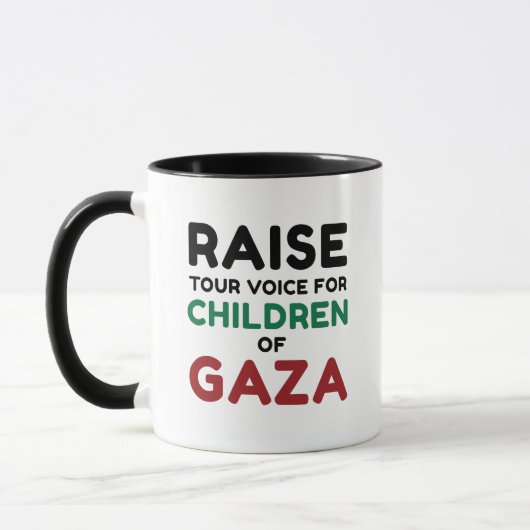 Verhef uw stem voor de kinderen van Gaza Mok (Links)