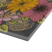 Verheffen Italiaanse Quote met levendige bloemen Snijplank (Hoek)