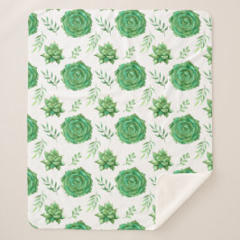 Verheffend groen patroon ontwerp sherpa deken