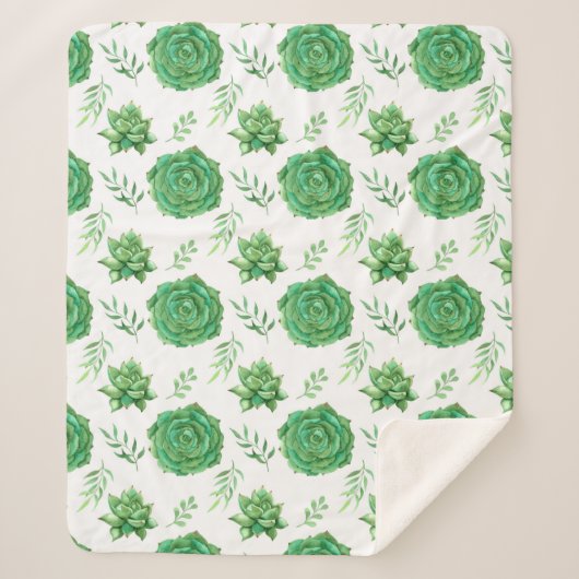 Verheffend groen patroon ontwerp sherpa deken (Voorkant)