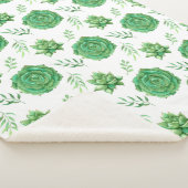 Verheffend groen patroon ontwerp sherpa deken (3/4)