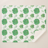 Verheffend groen patroon ontwerp sherpa deken (Voorkant (horizontaal))