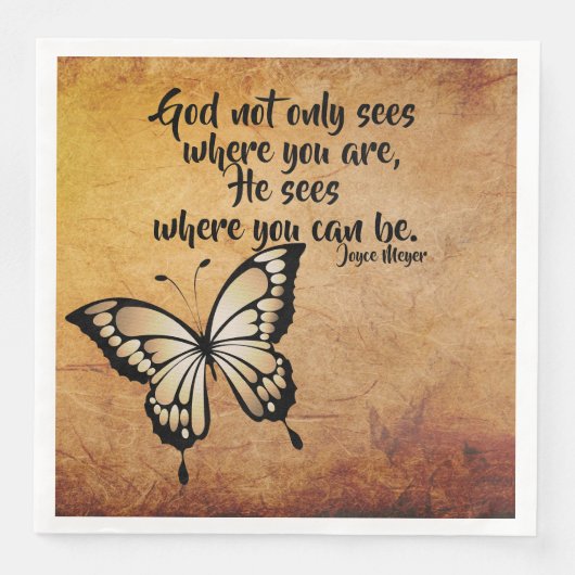 Verheffende dinerservet God ziet waar je kunt zijn Servet (Voorkant)