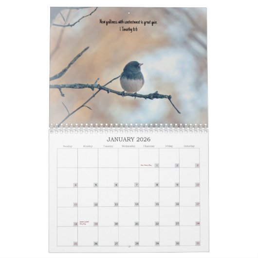 Verheffende Faith Bible Verse Natuur Kalender (Jan 2026)
