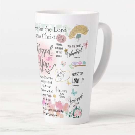 Verheffende zegeningen en grillige wijsheid latte mok (Rechterhoek)