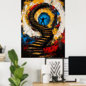 Verheffing van de Geest – Expressionistisch Surrea Poster (Thuiskantoor)