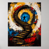 Verheffing van de Geest – Expressionistisch Surrea Poster (Voorkant)