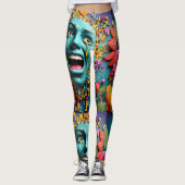 Verhelder uw dag met onze Vrolijke Critters Winkel Leggings (Voorkant)