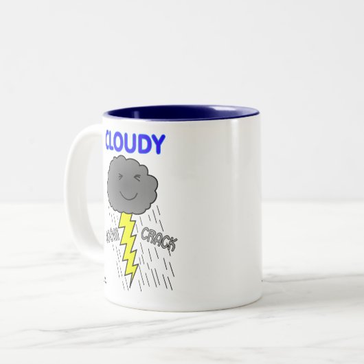 Verhelderd in "bliksem" tweekleurige koffiemok (Voorkant links)