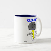 Verhelderd in "bliksem" tweekleurige koffiemok (Voorkant rechts)