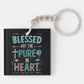 Verhelderende woorden temidden van een kruis sleutelhanger (Achterkant)