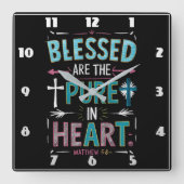 Verhelderende woorden temidden van een kruis vierkante klok (Voorkant)