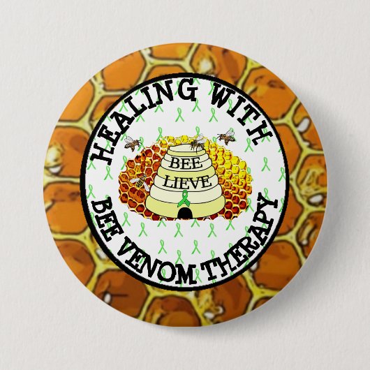 Verheldering van de bij-Venom-therapie-Lyme-lintBu Ronde Button 7,6 Cm (Voorkant)