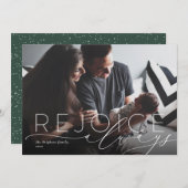 Verheug je altijd op religieuze geboorte aankondig feestdagenkaart (Voorkant / Achterkant)