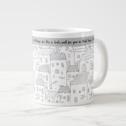 Verheug je altijd zwart wit dorp 20 oz Mok (Voorkant rechts)