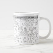 Verheug je altijd zwart wit dorp 20 oz Mok (Rechts)