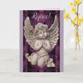 Verheug je! Angel Christmas Kaart met Bijbelvers (Gele Bloem)