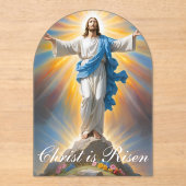 Verheug je, Christus is verrezen Acryl Uitnodigingen (Voorkant)