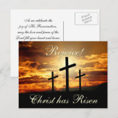 Verheug je! Christus is verrezen, Paaskruisen Feestdagenkaart (Voorkant / Achterkant)