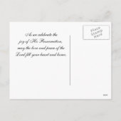 Verheug je! Christus is verrezen, Paaskruisen Feestdagenkaart (Achterkant)