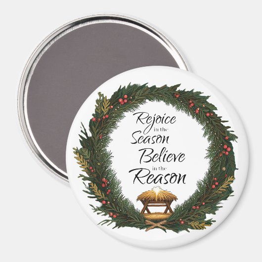 Verheug je en geloof de geboorte magneet (Voorkant / Achterkant)