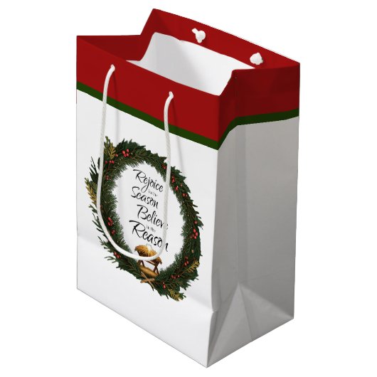 Verheug je en geloof de geboorte medium cadeauzakje (Voorkant Gekanteld)