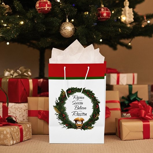 Verheug je en geloof de geboorte medium cadeauzakje