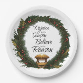 Verheug je en geloof de geboorte papieren bordje (Voorkant)