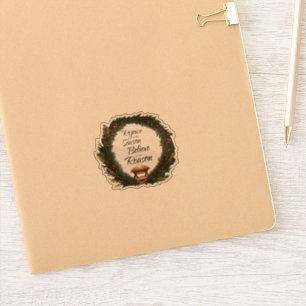 Verheug je en geloof de geboorte sticker