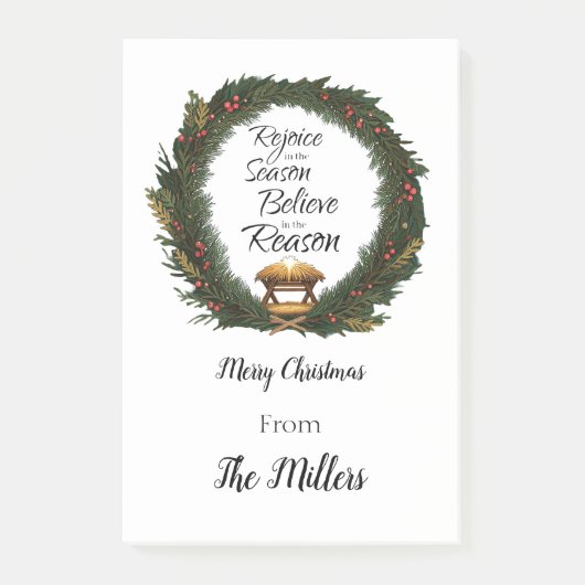 Verheug je en geloof gepersonaliseerde geboorte post-it® notes (Voorkant)