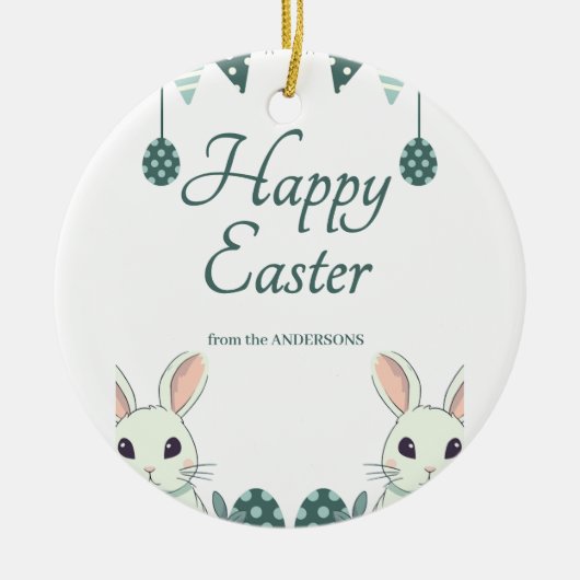 "Verheug je en vier: paaswensen voor jou" Keramisch Ornament (Voorkant)