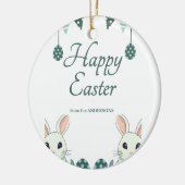 "Verheug je en vier: paaswensen voor jou" Keramisch Ornament (Links)