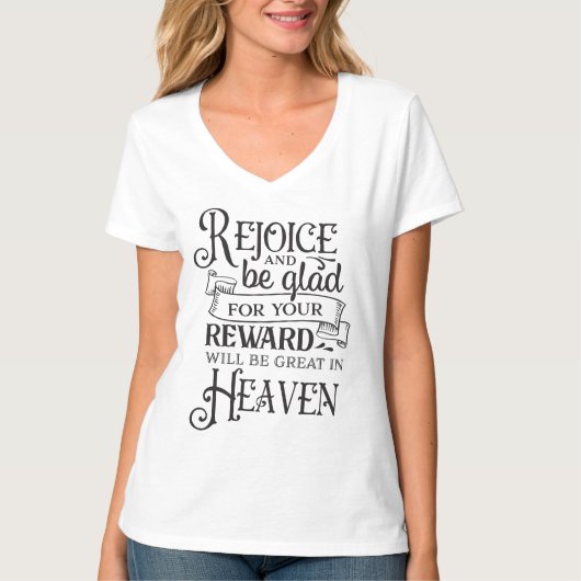 "Verheug je en wees blij" Inspirerend Christelijk T-shirt (Voorkant)