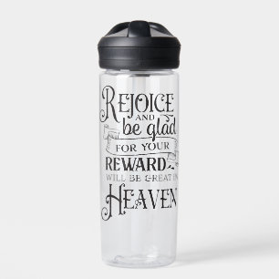 "Verheug je en wees blij" Inspirerend Christelijk Waterfles