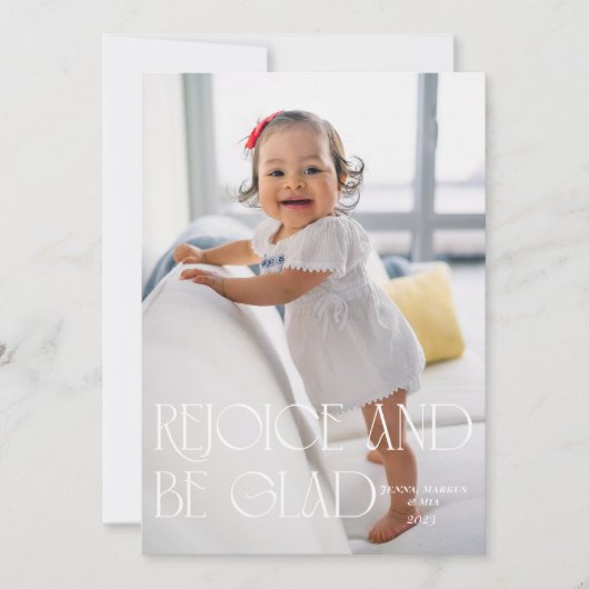 Verheug je en wees blij Modern Feestdagenkaart (Voorkant)