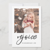 Verheug je en wees blij religieuze kerst fotokaart feestdagenkaart (Voorkant)