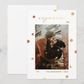 Verheug je. Gouden polka stippen religieuze Kerstm Feestdagenkaart (Voorkant / Achterkant)