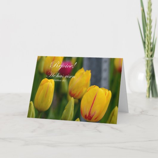 Verheug je! Hij is opgestaan Feestdagen Kaart (Voorkant)