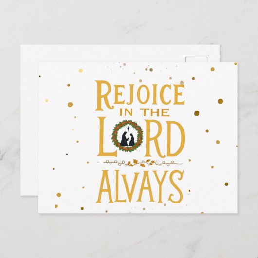 Verheug je in het Briefkaart van de Heer, altijd (Voorkant / Achterkant)