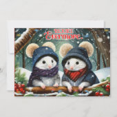 Verheug je KJV Bible Schattige Christmas Mice Chri Feestdagenkaart (Voorkant)