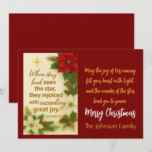 Verheug je met grote vreugde – een kerstzegen feestdagenkaart (Voorkant / Achterkant)