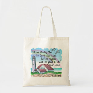 Verheug je op de Christelijke vuurtoren Canvas tas