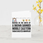 Verheug je op de geboorte van een bruine kerst kaart (Gele Bloem)