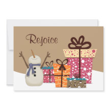 Verheug je - Schattigee sneeuwman met kerstcadeaus